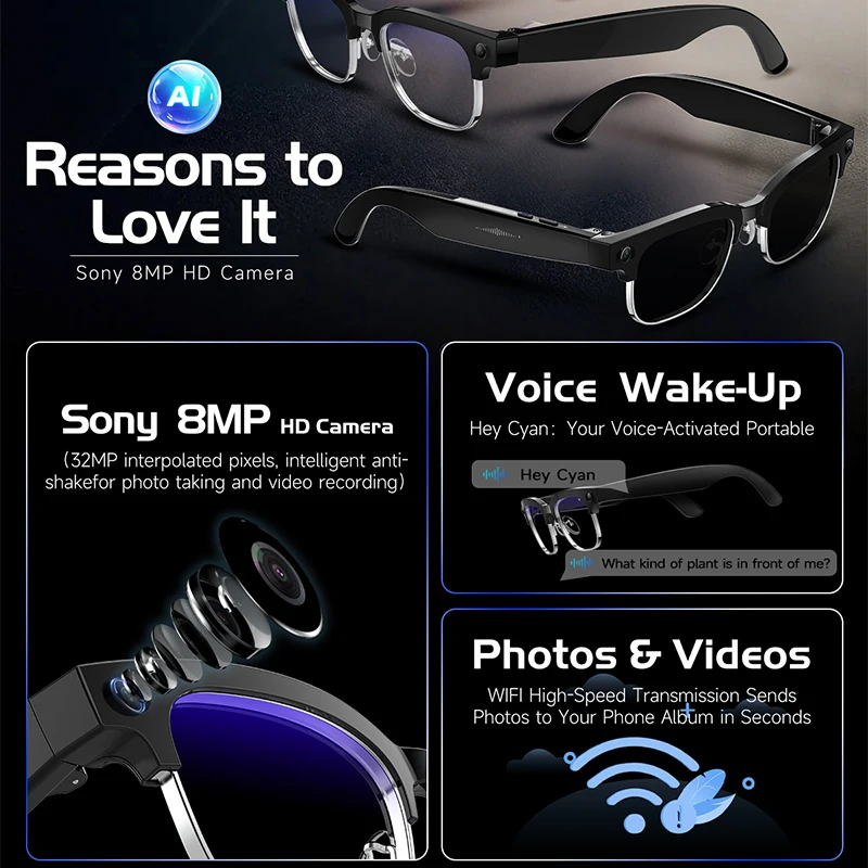 W630 HeyCyan AI Voice Wake-Up  - Smart Glasses Lens review and price
