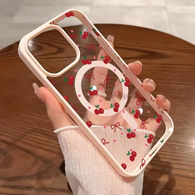 Red Cherry Printed Magnetic Ph - Apple Iphone 15 Pro Max review and price