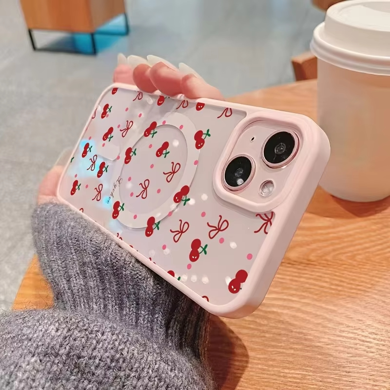 Red Cherry Printed Magnetic Ph - Apple Iphone 15 Pro Max review and price