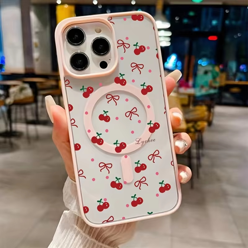 Red Cherry Printed Magnetic Ph - Apple Iphone 15 Pro Max review and price